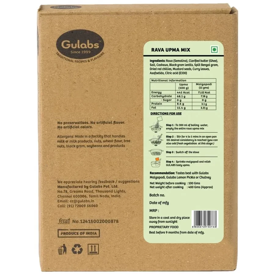 Gulabs Rava Upma Mix, 100 g-2.webp